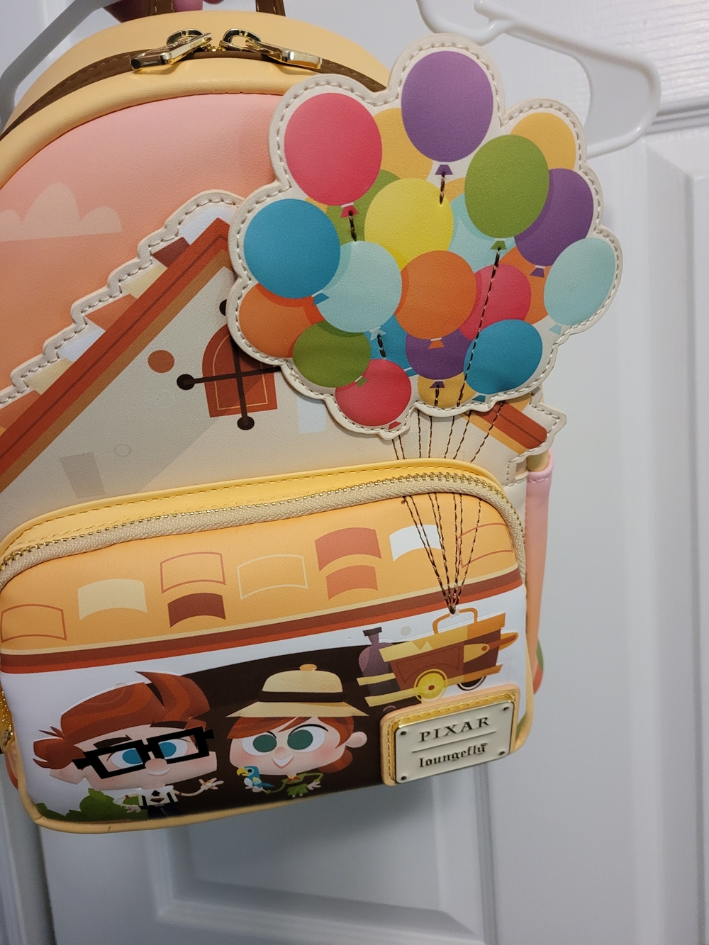 Pixar Loungefly Kids' Up Balloon Mini Backpack - Pink & Yellow